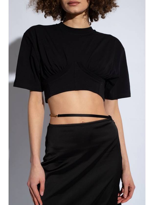 Le Caraco Crop Short Sleeve T-Shirt Black - JACQUEMUS - BALAAN 4