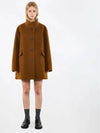 Oversized China Collar Half Coat Camel Brown - VOYONN - BALAAN 4