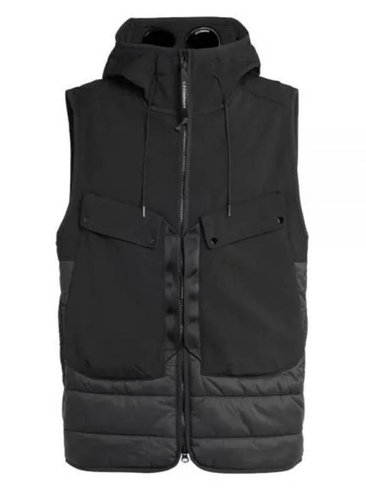 Shell R Mix Goggle Hooded Padded Vest Black - CP COMPANY - BALAAN 2