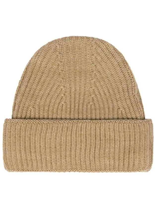 Fox Head Patch Ribbed Beanie Beige - MAISON KITSUNE - BALAAN 3