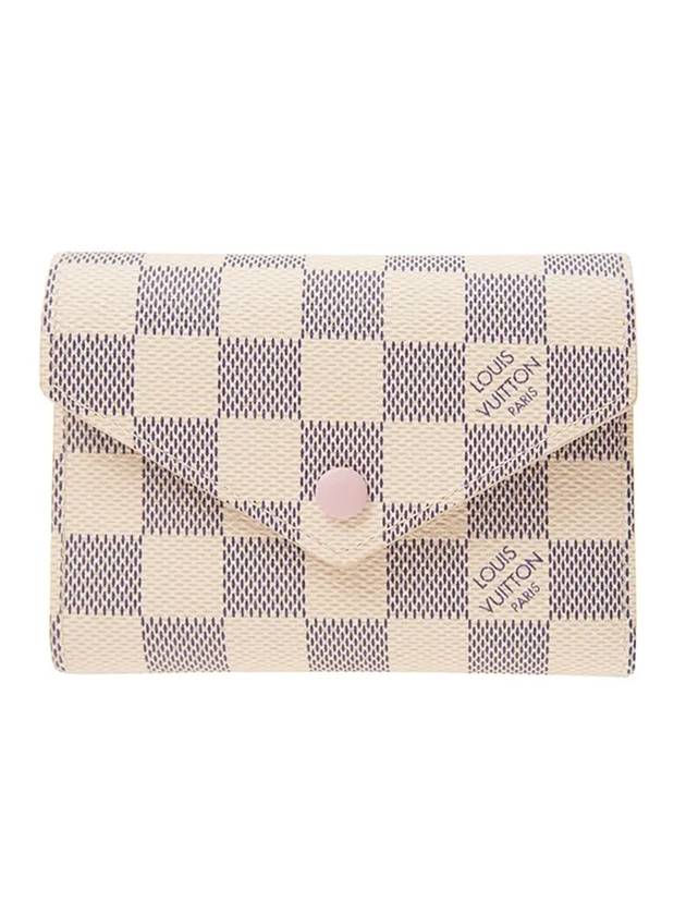 Victorine Damier Azur Canvas Half Wallet Beige Pink - LOUIS VUITTON - BALAAN 1