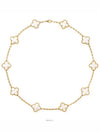 Van Cleef Arpels Vintage Alhambra Necklace 10 Motif Yellow Gold Mother of Pearl 74189 - VANCLEEFARPELS - BALAAN 1