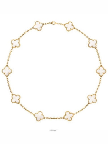 Van Cleef Arpels Vintage Alhambra Necklace 10 Motif Yellow Gold Mother of Pearl 74189 - VANCLEEFARPELS - BALAAN 1