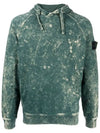 Wappen Tie-Dye Brushed Hoodie Green - STONE ISLAND - BALAAN 2