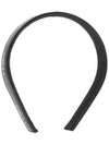 logo leather headband black - FENDI - BALAAN.