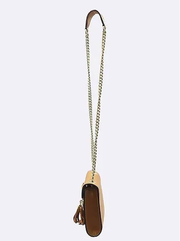 283063 Brown leather Emily tassel horsebit gold decoration chain shoulder bag - GUCCI - BALAAN 2