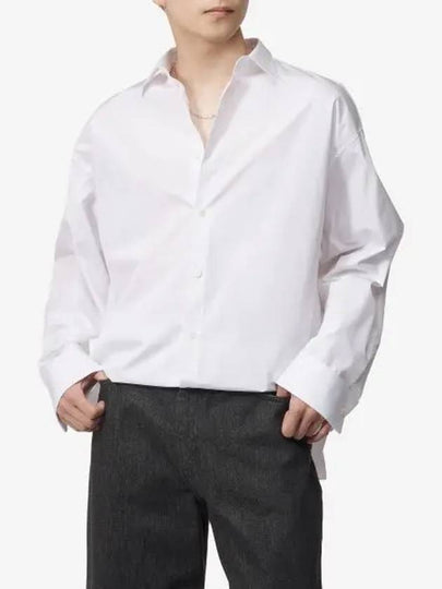 Oversized Cotton Long Sleeved Shirt White - PRADA - BALAAN 2