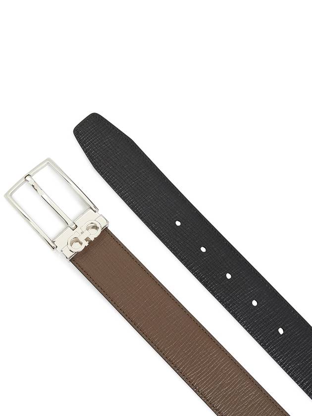 Gancini Reversible Adjustable Leather Belt Brown - SALVATORE FERRAGAMO - BALAAN 5