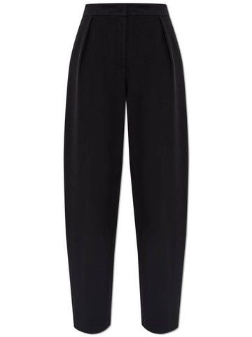 Emporio Armani Trousers With Tapered Legs, Women's, Black - EMPORIO ARMANI - BALAAN 1