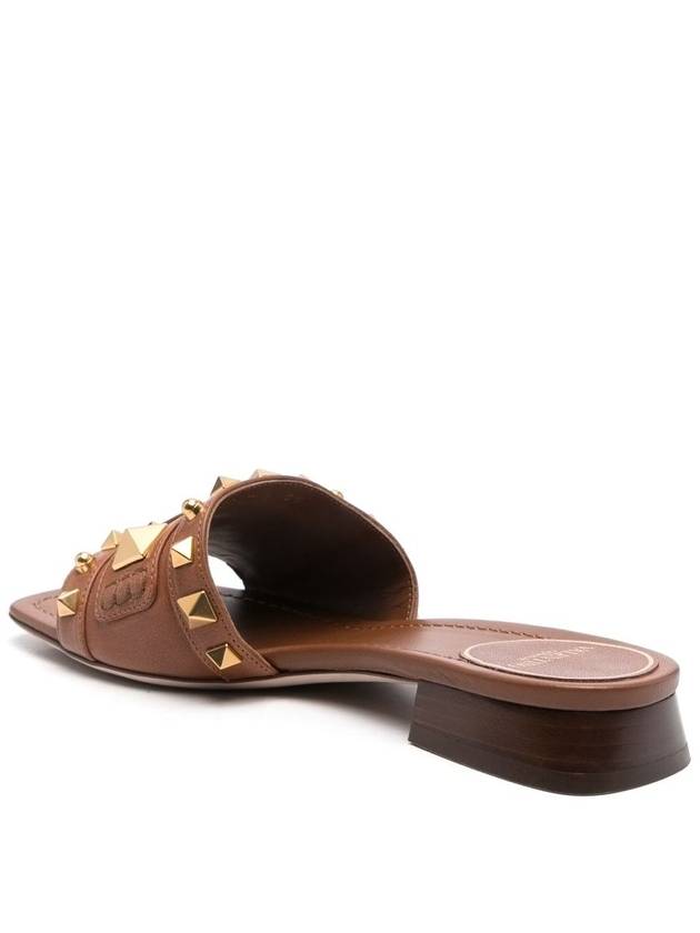 Valentino Garavani Sandals Leather Brown - VALENTINO - BALAAN 4