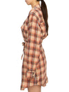 Liliane Check Midi Shirt Dress Orange - ISABEL MARANT - BALAAN 4