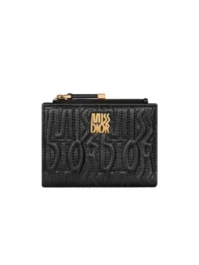 Miss Dahlia Quilted Missdior All Over Motif Lambskin Wallet Black - DIOR - BALAAN 2