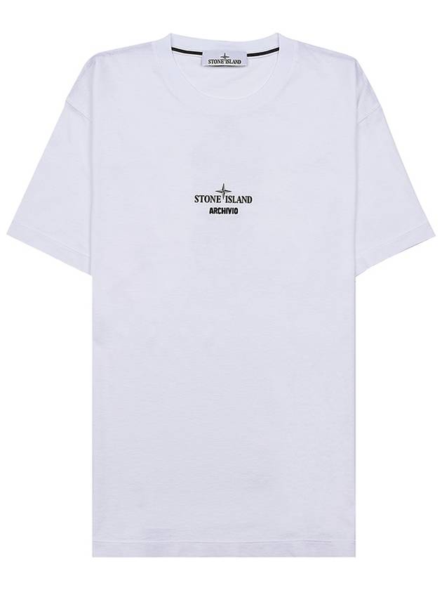 Archivio Cotton Short Sleeve T Shirt White - STONE ISLAND - BALAAN 3