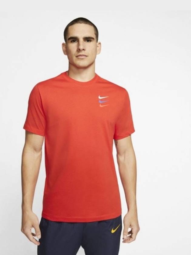 Nike FC Over Swoosh Short Sleeve T-Shirt Red - NIKE - BALAAN 2