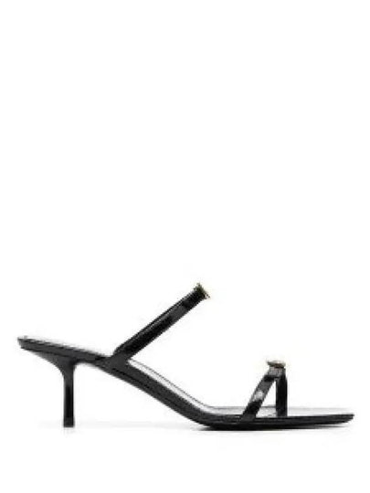 Nuit Lacquered Sandal Heels Black - SAINT LAURENT - BALAAN 2