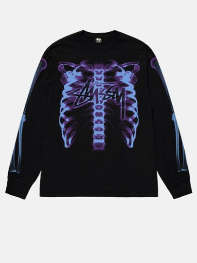 Rib Cage 3M Long Sleeve T-Shirt Black - STUSSY - BALAAN 2