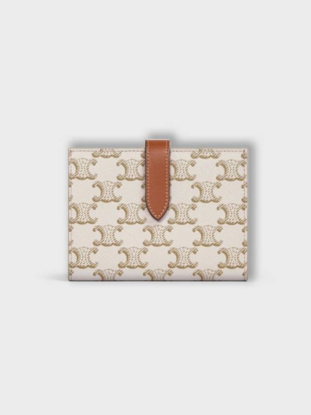 Triomphe Strap Canvas Half Wallet White Tan - CELINE - BALAAN 2