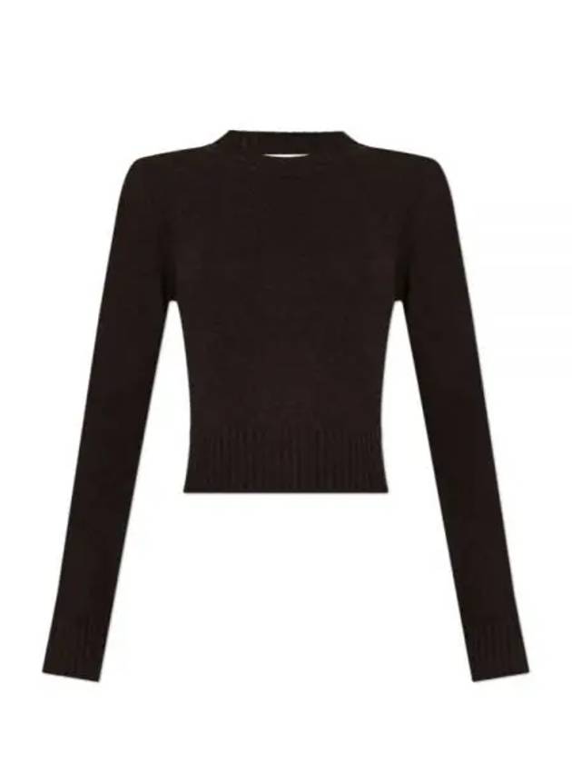 De Coeur Logo Crew Neck Cashmere Knit Top Dark Coffee - AMI - BALAAN 2