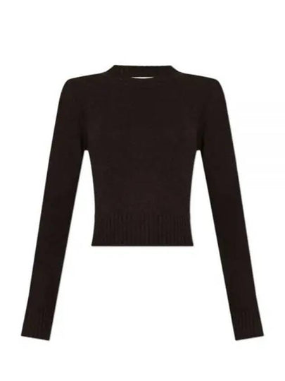 De Coeur Logo Crew Neck Cashmere Knit Top Dark Coffee - AMI - BALAAN 2