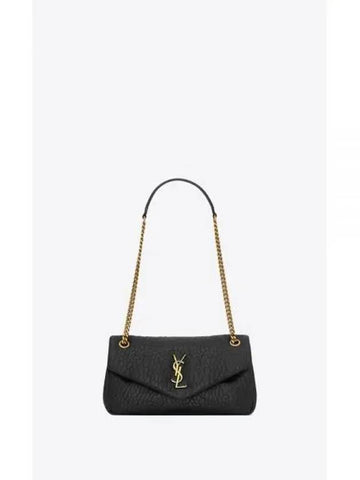 YSL Shoulder Bag Grain Lambskin Sheepskin Calypso Black Bag 734153AACYT1000 - SAINT LAURENT - BALAAN 1