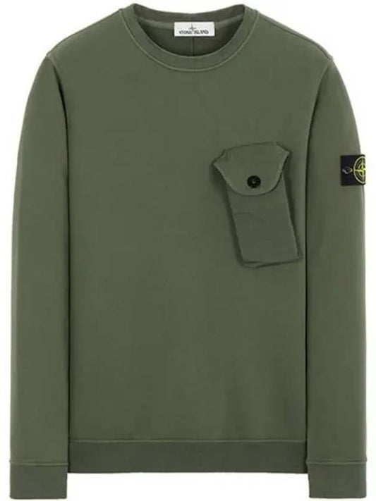 Men's Wappen Patch Pocket Sweatshirt Green - STONE ISLAND - BALAAN 2