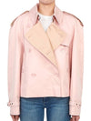 Cotton Gabardine Cropped Trench Coat Pink - BURBERRY - BALAAN 5