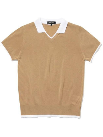 Point collar short sleeve knit DBEIGE - 20THHOLE - BALAAN 1