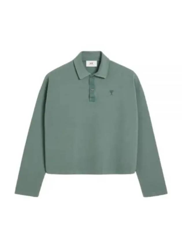 De Coeur Organic Cotton Long Sleeve Polo Shirt Antique Clay - AMI - BALAAN 2