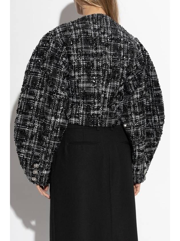 ROTATE Tweed Blazer With Shimmering Appliqués, Women's, Black - ROTATE - BALAAN 4