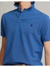 Embroidered Navy Pony Slim Fit Polo Shirt Blue - POLO RALPH LAUREN - BALAAN 3