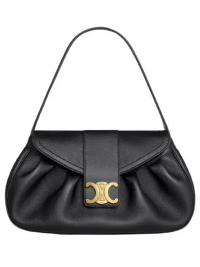 Medium Poly Supple Calfskin Shoulder Bag Black - CELINE - BALAAN 2