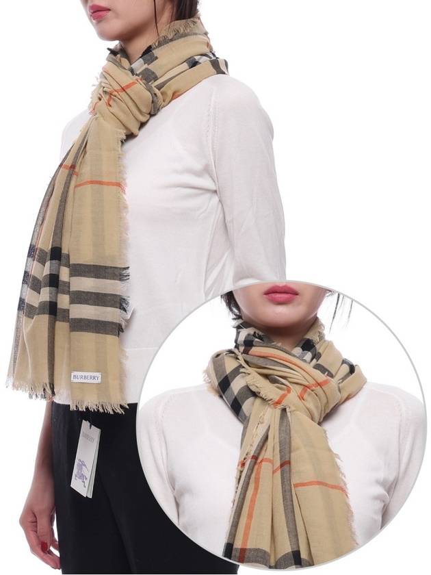 Vintage Check Wool Scarf Beige - BURBERRY - BALAAN 2