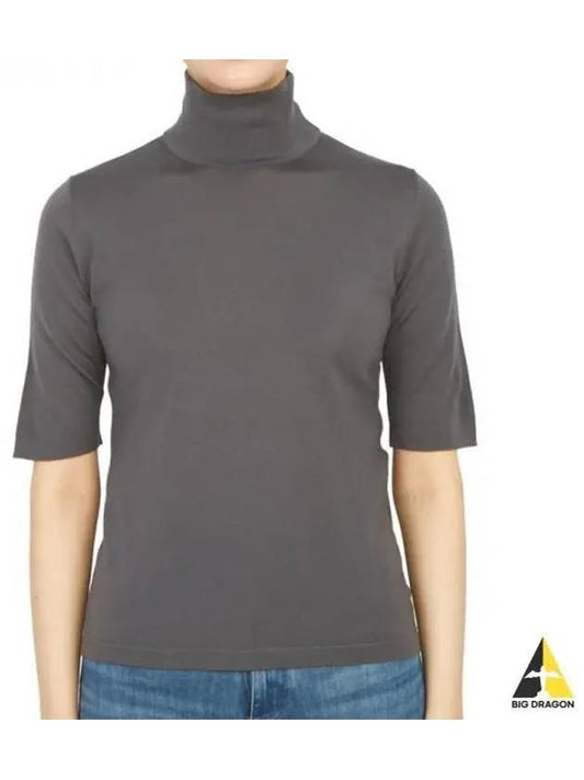Gigi Short Sleeve Knit Turtleneck Grey - MAX MARA - BALAAN 2