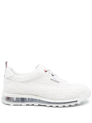 Tech Runner Tweed Lace-Up Low Top Sneakers White - THOM BROWNE - BALAAN 1