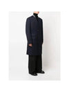 Stitched Collarless Wool Single Coat Navy - MAISON MARGIELA - BALAAN 4