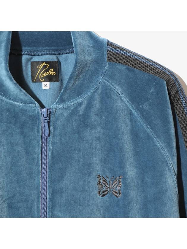 Velvet Track Jacket Smoke Blue - NEEDLES - BALAAN 4