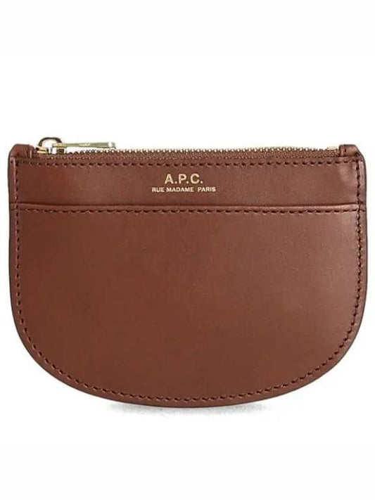 Logo Demi Lune Zipper Card Wallet Brown - A.P.C. - BALAAN 2