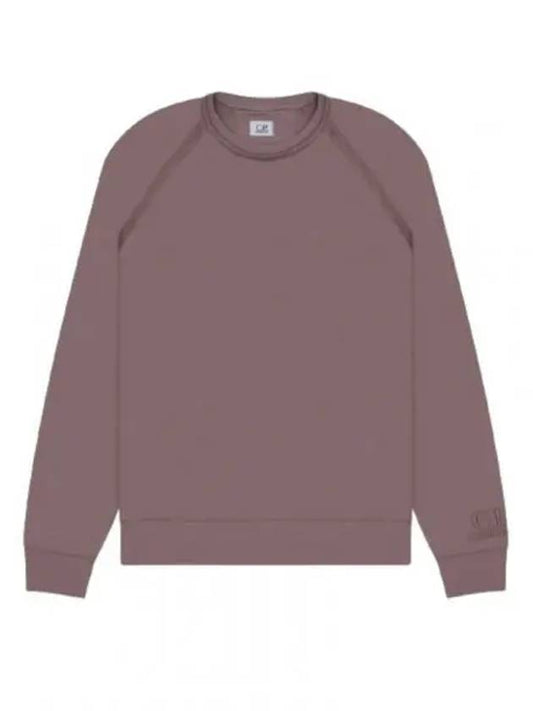 Light Fleece Logo Crew Neck Sweatshirt Purple - CP COMPANY - BALAAN 1