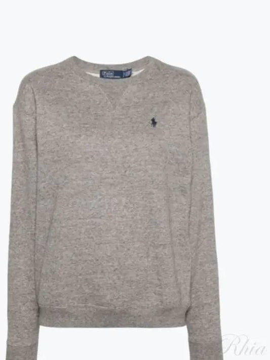 Embroidered Logo Cotton Sweatshirt Grey - POLO RALPH LAUREN - BALAAN 2