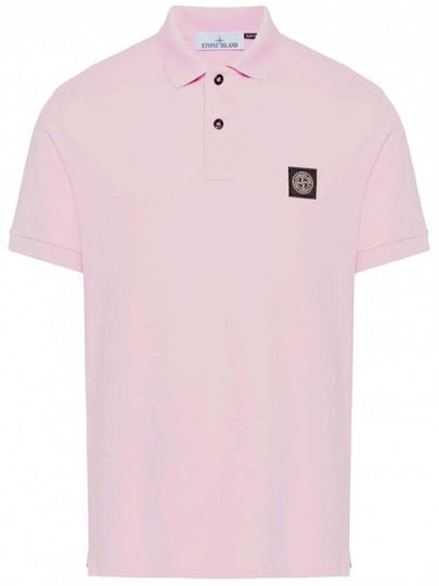 Pique Stretch Cotton Short Sleeve Polo Shirt Pink - STONE ISLAND - BALAAN 2