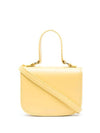 Halo Embossed Logo Detail Leather Mini Cross Bag Yellow - JIL SANDER - BALAAN 1