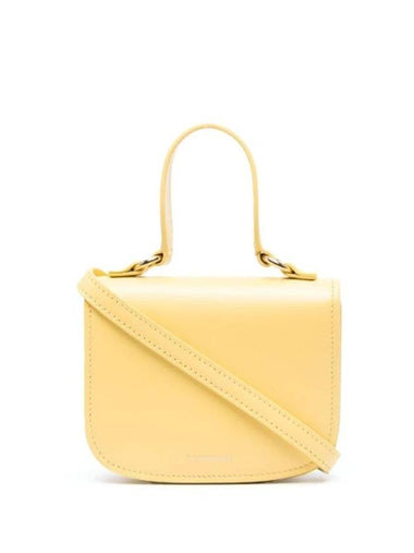 Halo Embossed Logo Detail Leather Mini Cross Bag Yellow - JIL SANDER - BALAAN 1