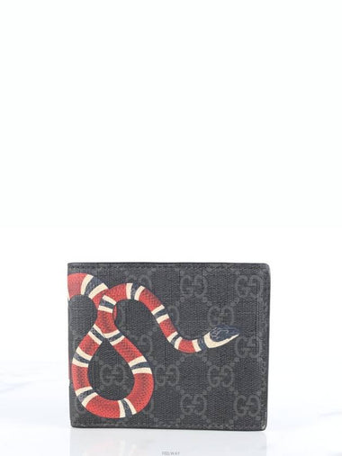 Snake bifold wallet black - GUCCI - BALAAN 1