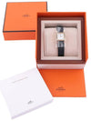 H Small Leather Watch Gold Noir - HERMES - BALAAN 3