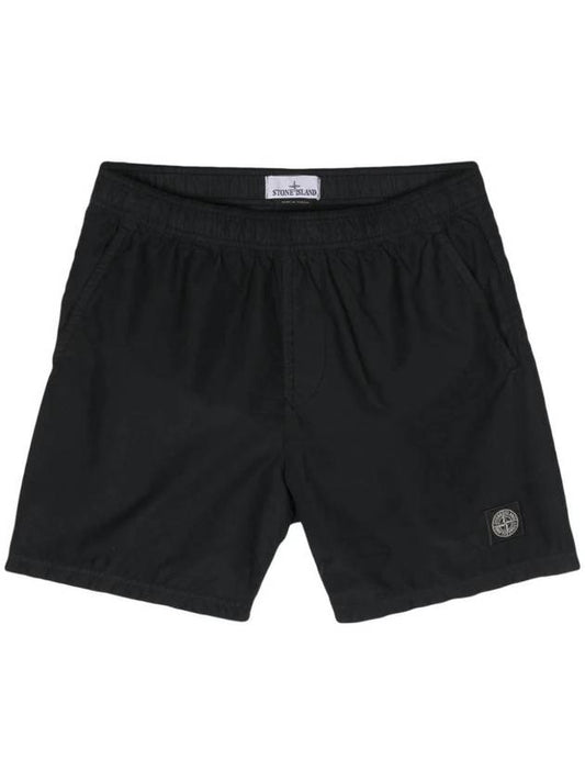 Brushed Cotton Swimming Shorts Black - STONE ISLAND - BALAAN 1