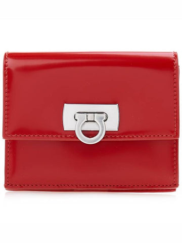 Ferragamo Women s Gancini Compact Bicycle Wallet 22 0434 FLAME RED 0760660 - SALVATORE FERRAGAMO - BALAAN 1