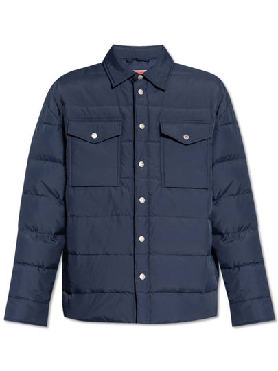 Quilted Padded Shirt Jacket Midnight Blue - KENZO - BALAAN 2