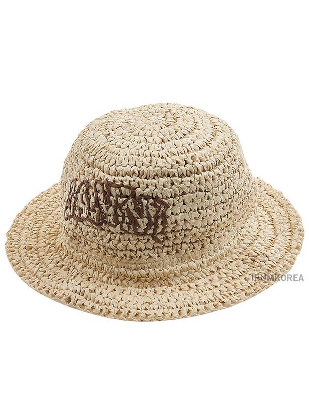 Summer Straw Bucket Hat Almond Milk - GANNI - BALAAN 2