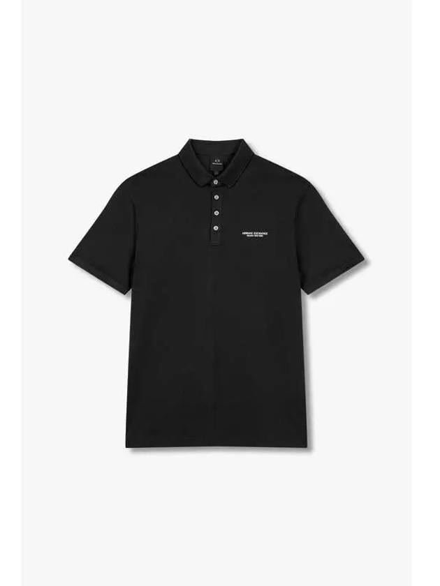 Men s Side Mini Logo Polo Shirt Black - ARMANI EXCHANGE - BALAAN 1