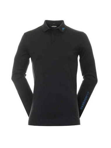 Men's Tour Tech LS Polo Long Sleeve T-Shirt Black - J.LINDEBERG - BALAAN 1